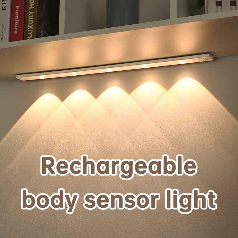Intelligent LED Human Body Sensing Light Ultra-Thin Rechargeable Self-Adhesive Cat's Eye Hill Light Strip for Wardrobe and Wine Cabin