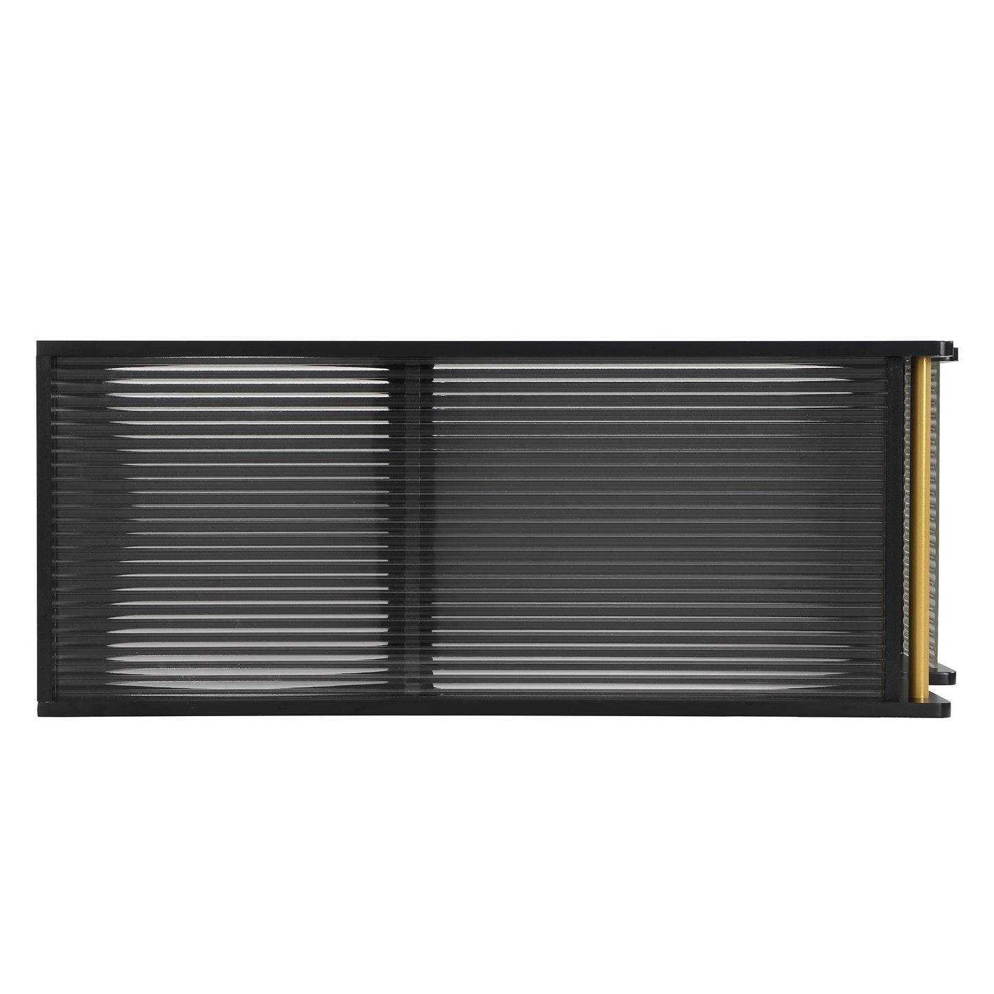 Stylish mobile desk with lockable wheels,bedside table with 5mm thick grooved tempered glass and gold round bars ,black eprolo