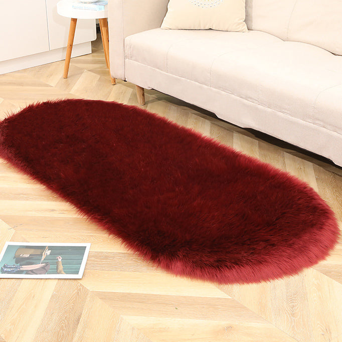 Imitation Wool Carpet, Oval Plush Carpet, Tea Table, Living Room, Bedroom, Bedside Blanket, Window Mat eprolo