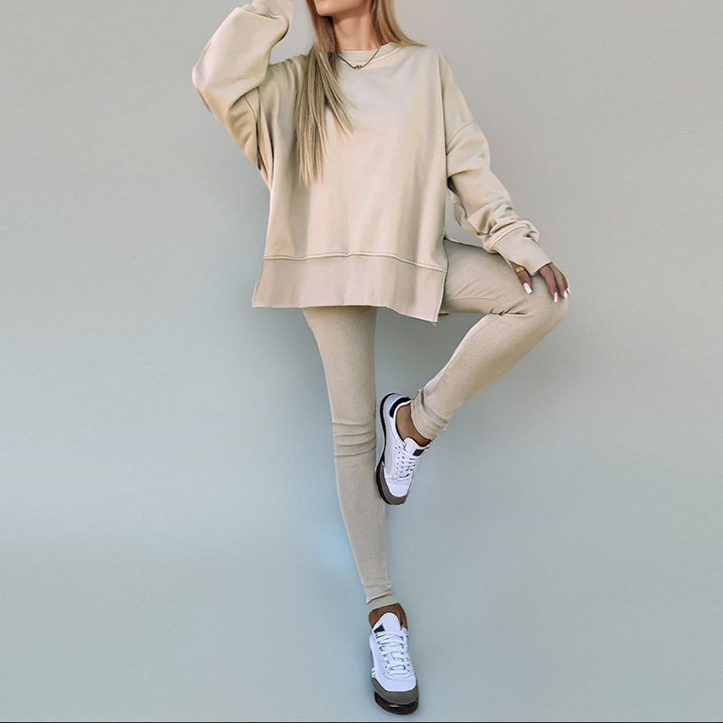 Women's Wear European and American Casual Tight Pants Loose Hoodie Set Two Piece Set eprolo