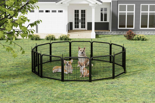 12-Panel Dog Fence - 24" Portable Indoor/Outdoor Pet Pen - Shello's Creative Boutique