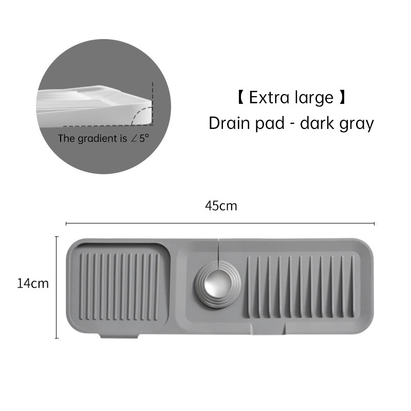 Silicone Drain Pad Faucet Drain Pad Kitchen Countertop Sink Drain Splash Proof Device eprolo