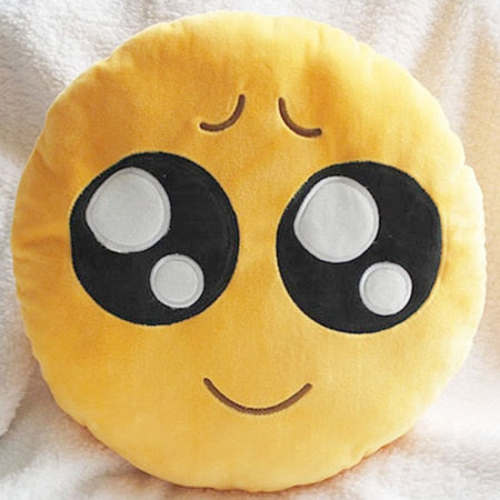 Adorable Emoji Face Pillow - 30cm Round Cushion for Kids & Adults