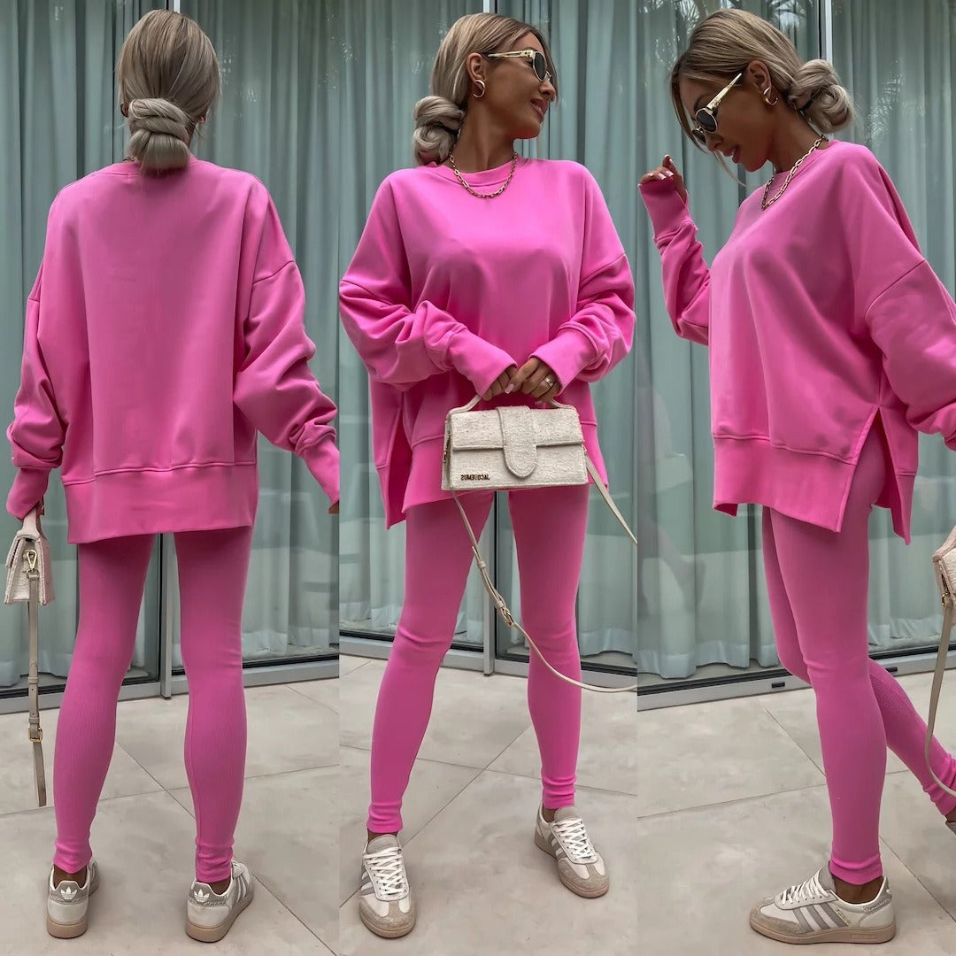 Women's Wear European and American Casual Tight Pants Loose Hoodie Set Two Piece Set eprolo