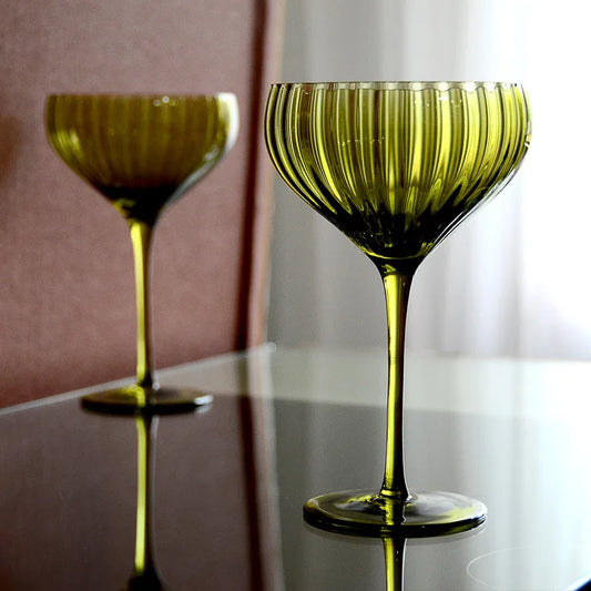 4/2/1Pcs Creative French Medieval Red Wine Glass Hand Blown Margarita Cocktail Goblet Glass Cup Dense Edges Vintage Flower Bloom eprolo