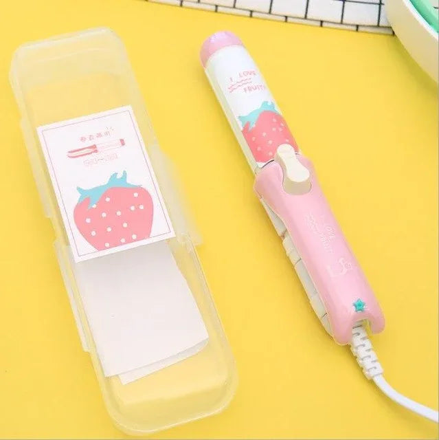 Small Ceramic Hair Curling Iron Creative Fruit Portable Girls Electric Hair Straightening Iron Tools - Shello's Creative Boutique