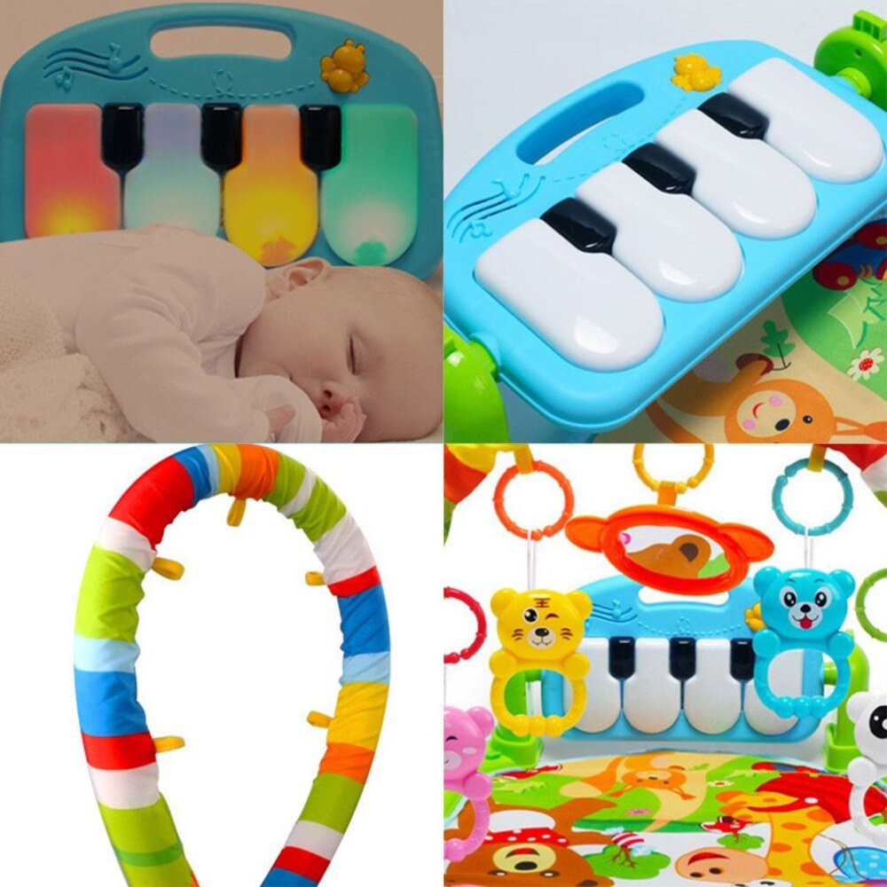 3 in 1 Baby Play Mat Rug Toys Crawling Music Play Game Developing Mat with Piano Keyboard Infant Carpet Education Rack Toy eprolo