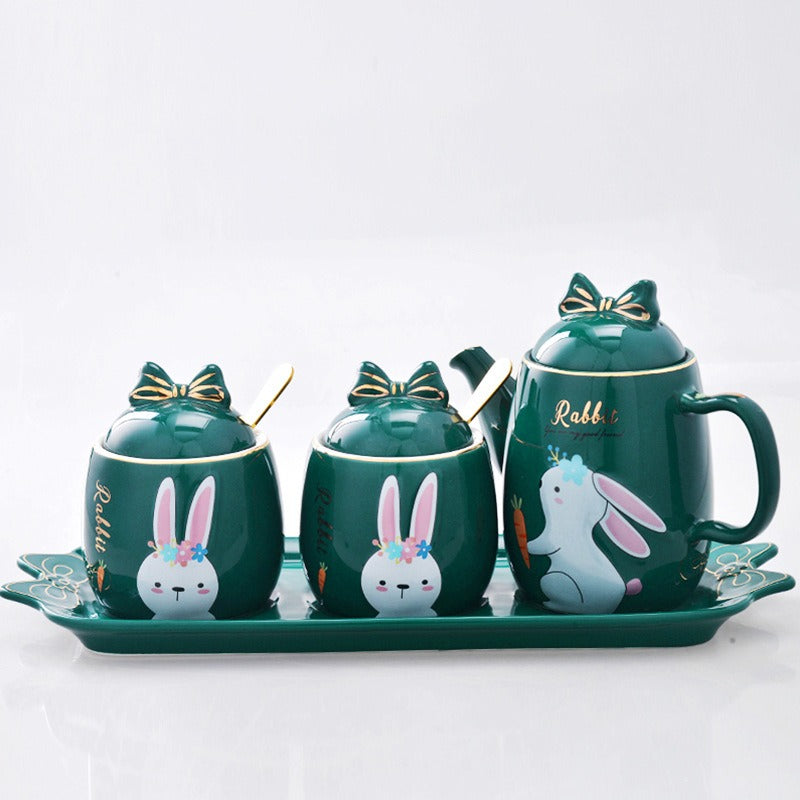 Lovely design cartoon kitchenware 3 pieces ceramic spice jar set for gift eprolo