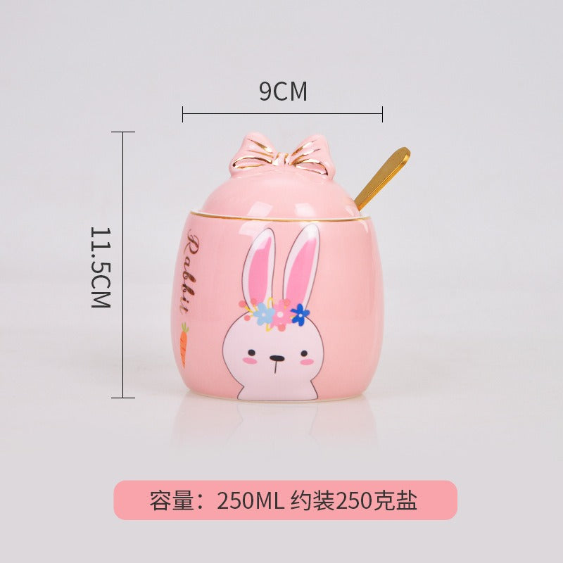 Lovely design cartoon kitchenware 3 pieces ceramic spice jar set for gift eprolo