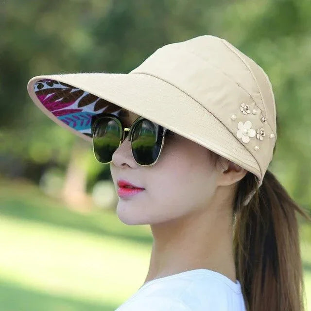 Women's Summer Casual All-match Ultraviolet-proof Korean Style Folded Sun Block Hat - Shello's Creative Boutique