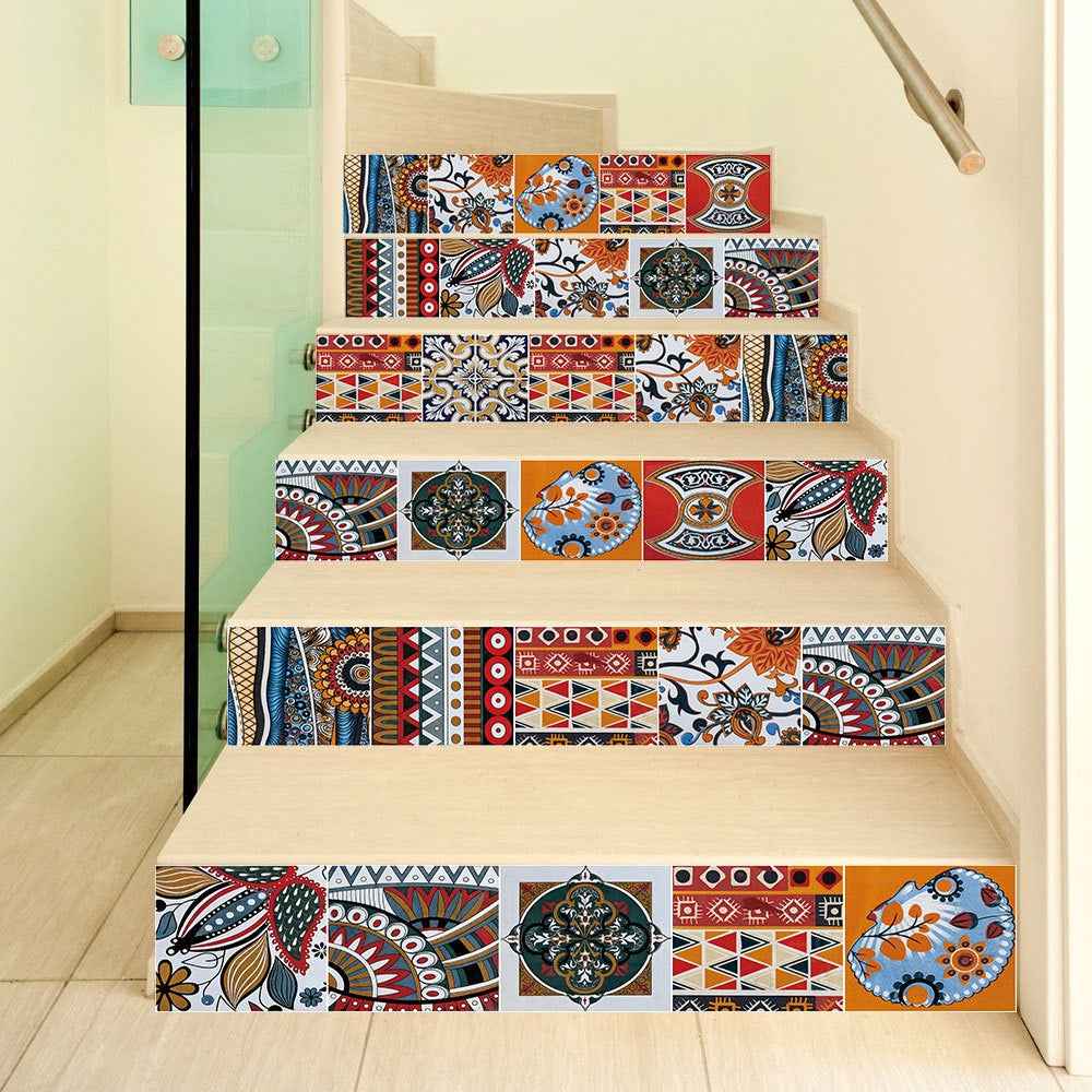 Self Adhesive Stair Stickers Waterproof PVC Wall Sticker DIY Decorative for Living Room
