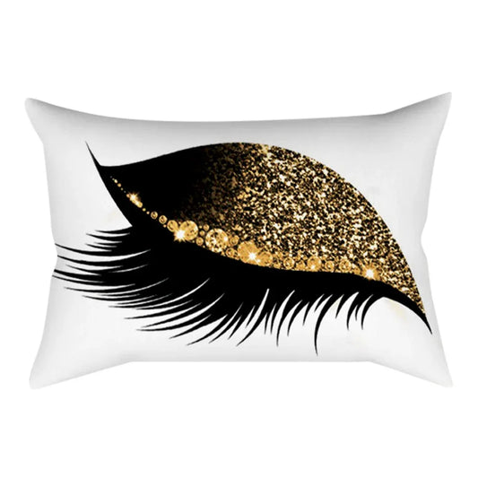 Eyelash Out Soft Velvet Cushion Cover – Chic Marble Pillow Case for Home & Sofa Decor - Shello's Creative Boutique