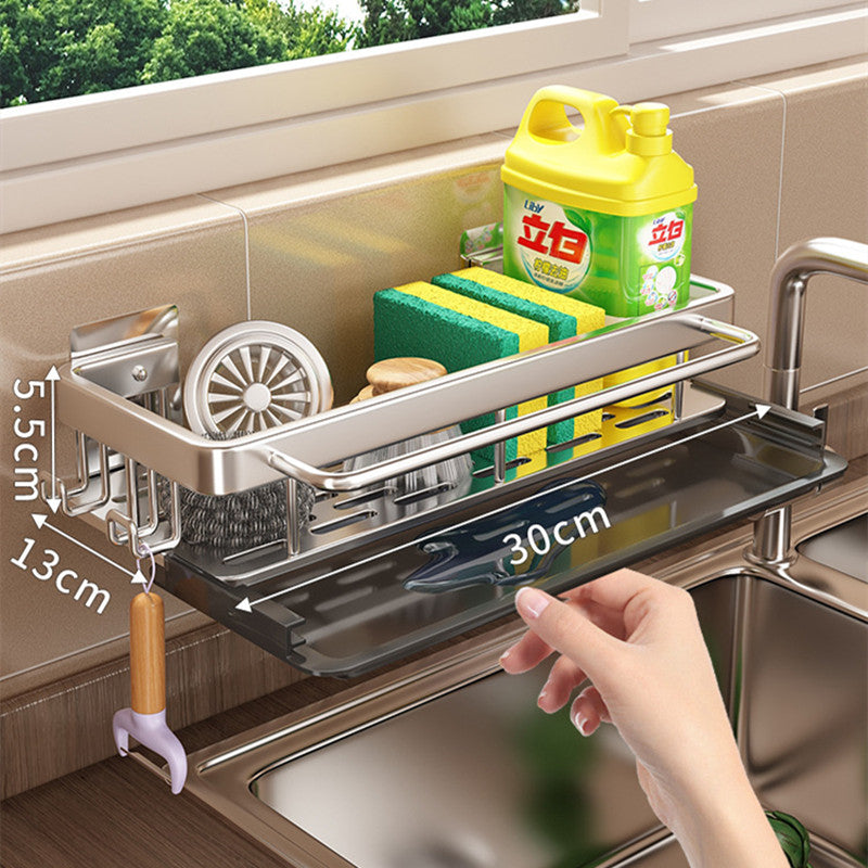 Wipe Rack Kitchen Storage Rack Without Punching Shelves Wall Mounted Spice Rack Home Drainert eprolo