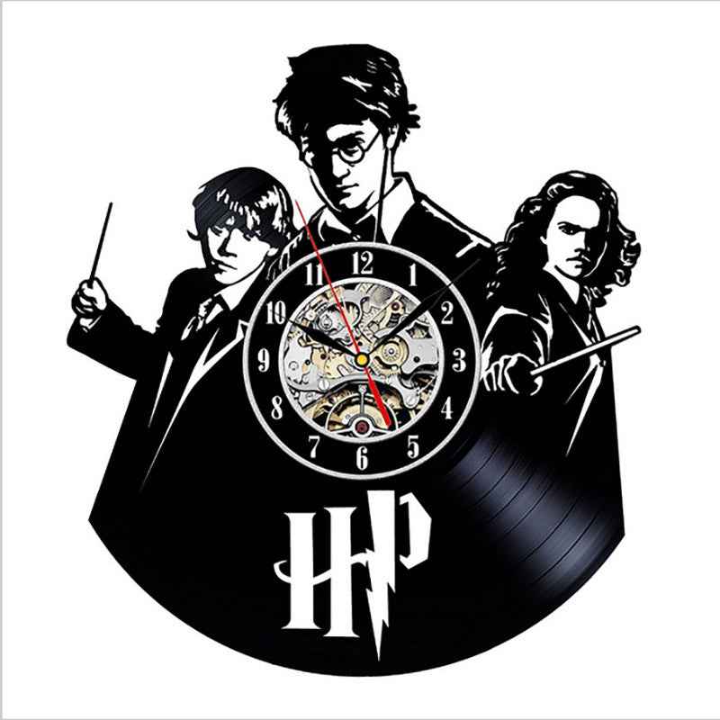 Harry Potter Vinyl Record Clock Wall Clock Vinyl Creative Skeleton Record Clock Vinyl Record Wall Clock