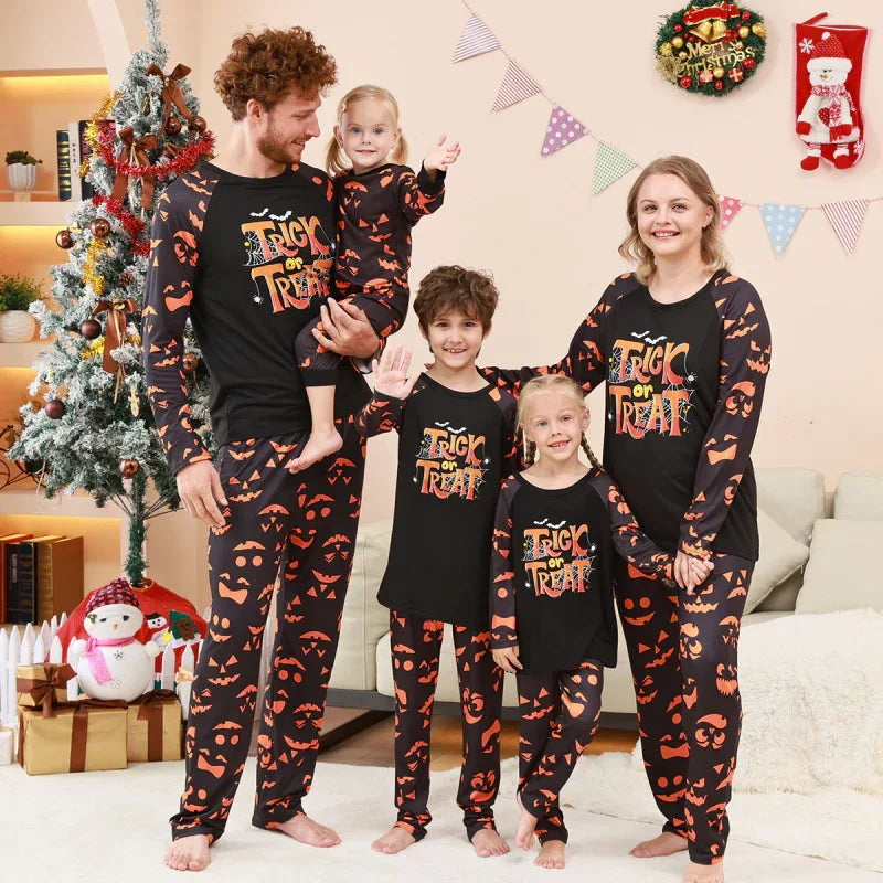 Halloween Christmas Loungewear Set for Parents and Children - Split Sleeve Two Piece Pajamas - Shello's Creative Boutique