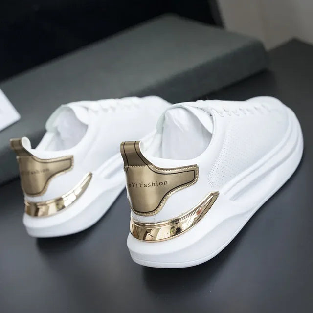 Branded women's shoes for couples, black and white casual sneakers for men, versatile luxury tennis shoes, designer white shoes eprolo