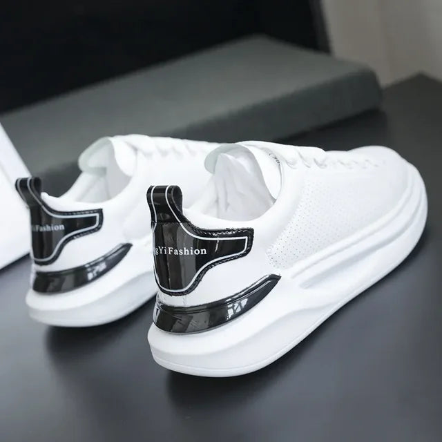 Branded women's shoes for couples, black and white casual sneakers for men, versatile luxury tennis shoes, designer white shoes eprolo