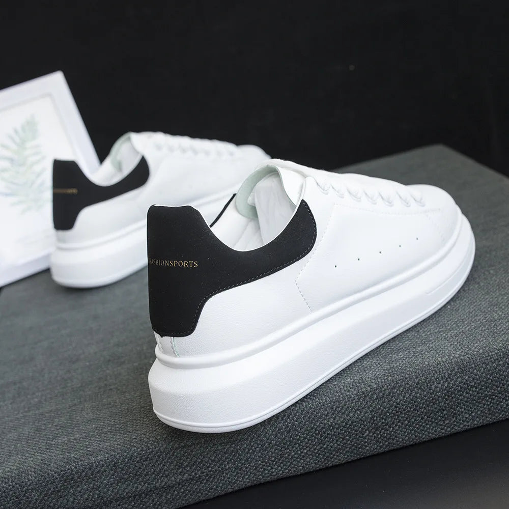 Branded women's shoes for couples, black and white casual sneakers for men, versatile luxury tennis shoes, designer white shoes eprolo