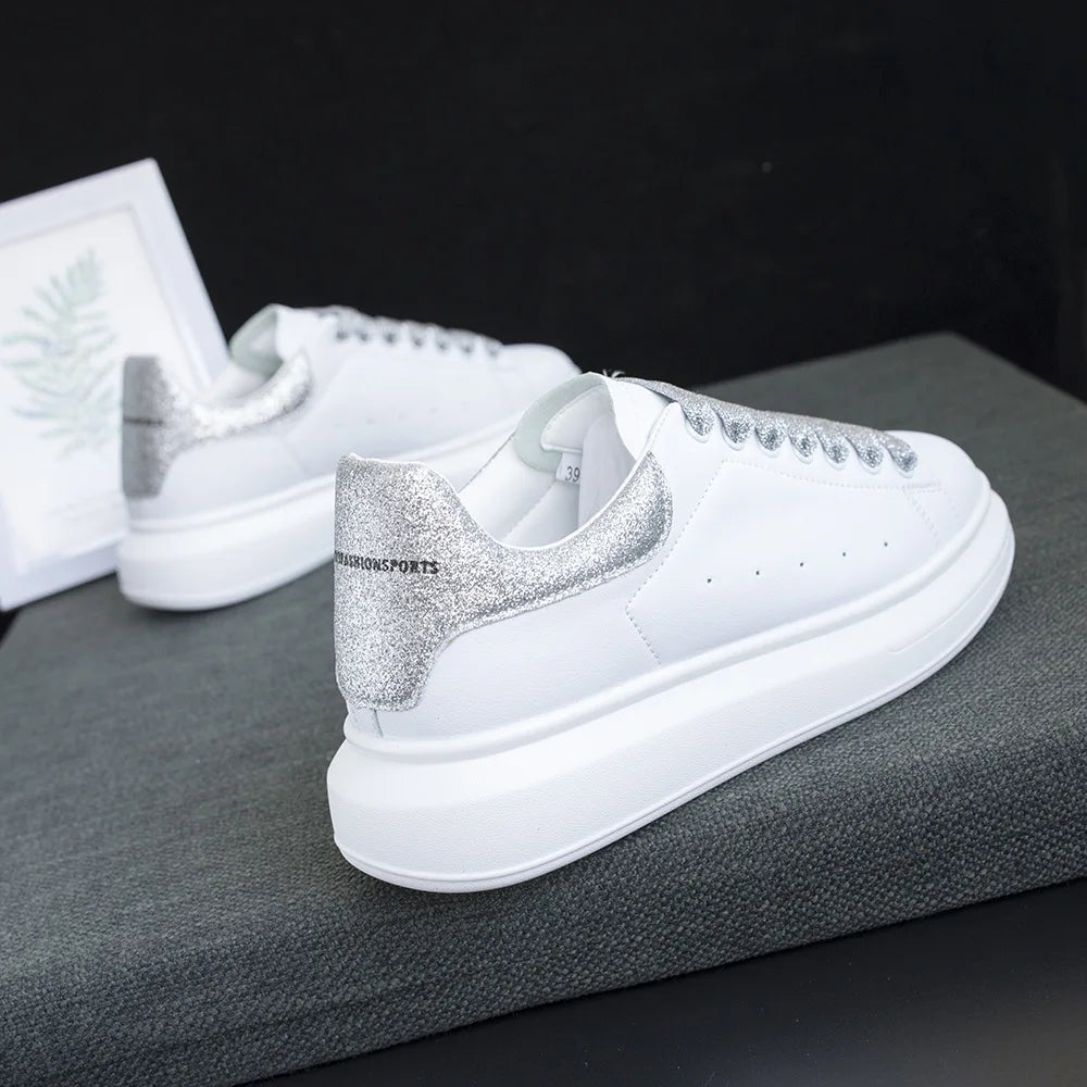 Branded women's shoes for couples, black and white casual sneakers for men, versatile luxury tennis shoes, designer white shoes eprolo