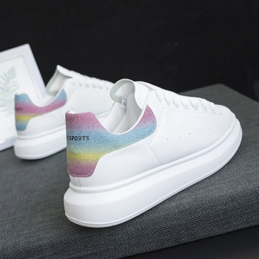 Branded women's shoes for couples, black and white casual sneakers for men, versatile luxury tennis shoes, designer white shoes eprolo