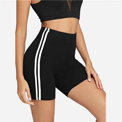 Eprolo Contrast Striped Side Cycling Shorts for Women