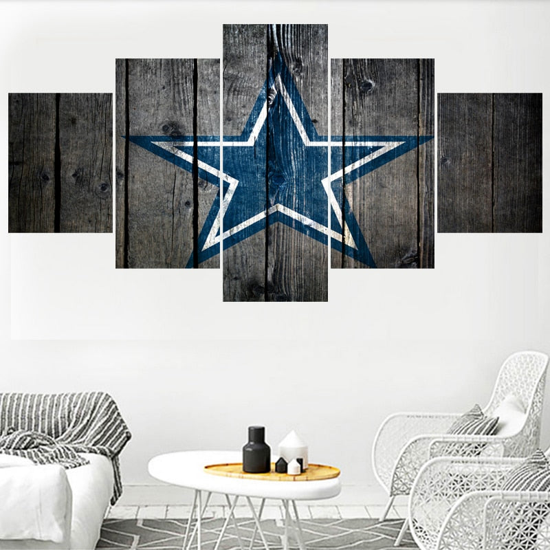 5 Pcs FootBall Sport Cowboys Team Paintings Wall Home Decor Dallas Picture Canvas Painting Calligraphy For Living Room Bedroom