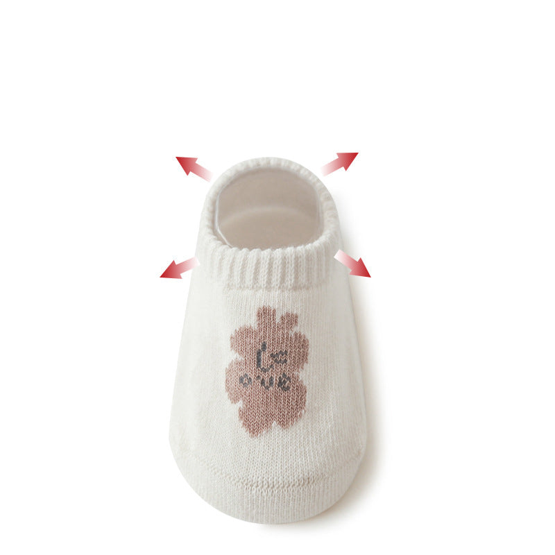 Spring And Summer New Baby Floor Socks Combed Cotton Non-Slip Indoor Cool Children Toddler Socks Cartoon Short Boat Socks eprolo