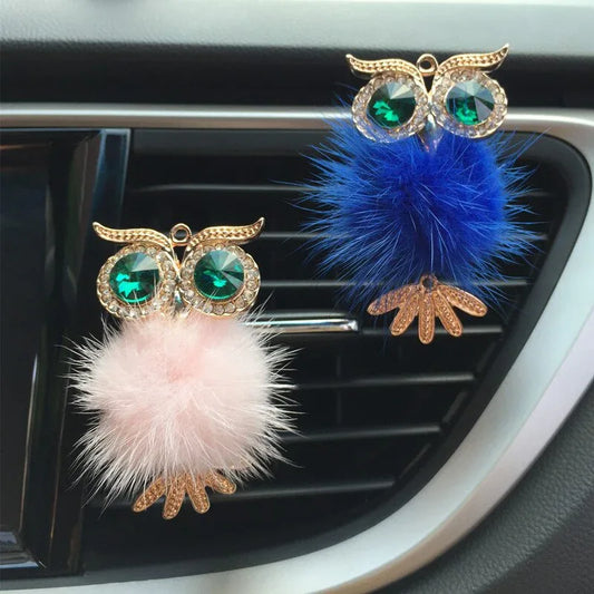 1Pcs Crystal Owl Car Air Freshener Perfume Clip Interior Accessories Car-styling Vent Solid Fragrance Diffuser - Shello's Creative Boutique
