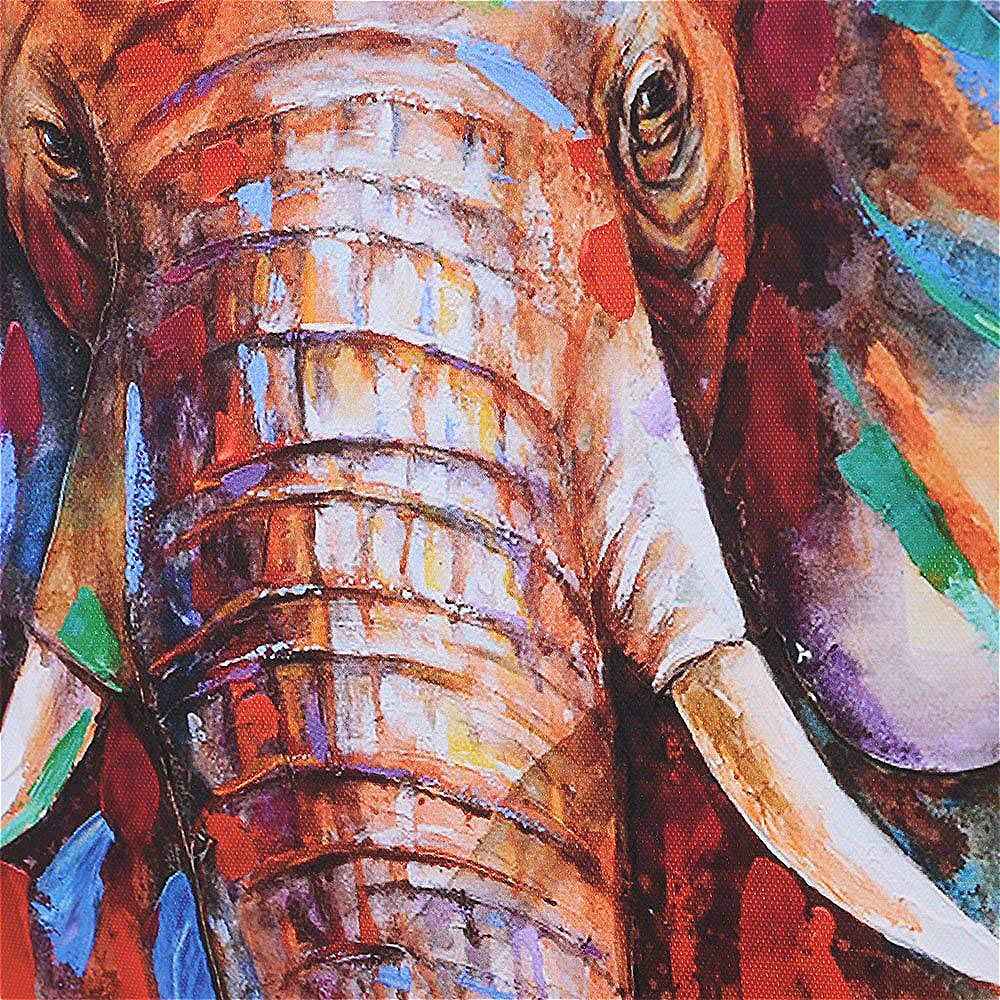 Elephant Head Canvas Art - Modern Animal Wall Art for Living Room, Bedroom, Office Decor