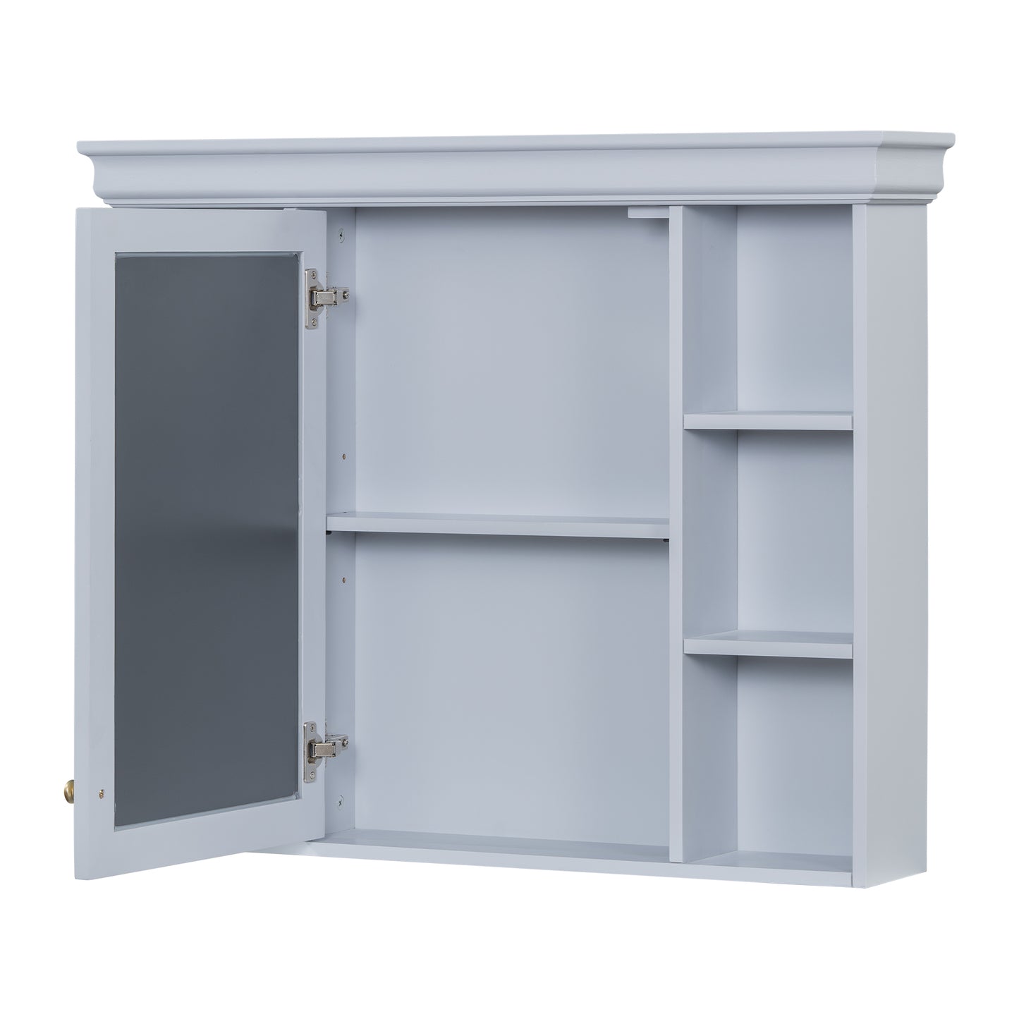 35'' x 28'' Blue Wall Mounted Bathroom Storage Cabinet with Mirror Door, Modern Bathroom Wall Cabinet with Mirror eprolo