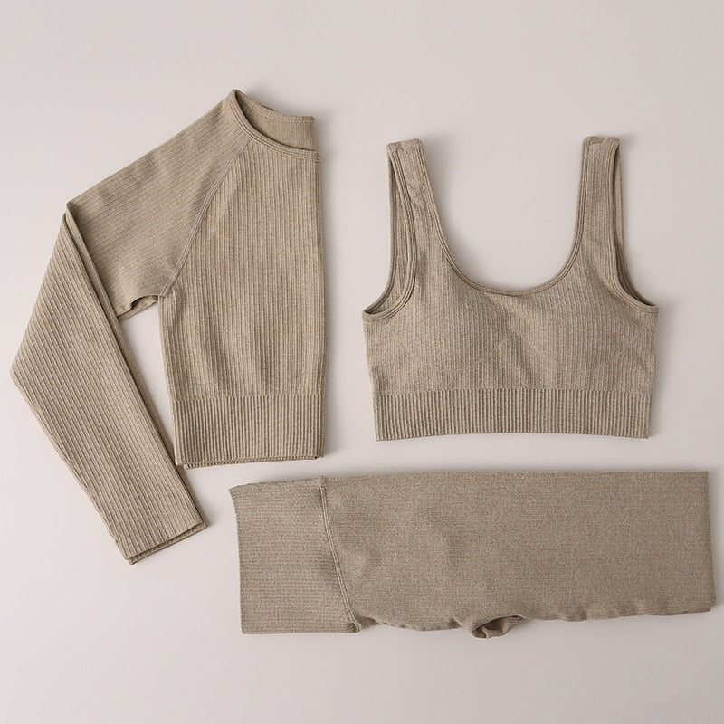 Women Gym Clothing Female High Waist Yoga Pants Tracksuit Women Fitness Clothing 2 Piece Set -Shello's Creative Boutique