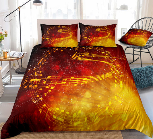 3D Note Home Textiles Three Piece Sheet Pillow Cover Quilt Cover eprolo