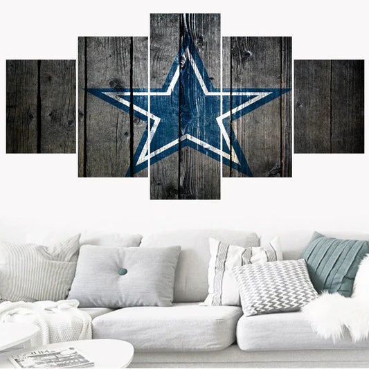 5 Pcs FootBall Sport Cowboys Team Paintings Wall Home Decor Dallas Picture Canvas Painting Calligraphy For Living Room Bedroom - Shello's Creative Boutique