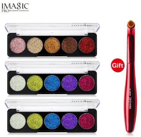 IMAGIC Glitter Eye Shadow Palette Buy 3 Get 1 Gift 3pcs/set 5 Colors Glitters - Shello's Creative Boutique