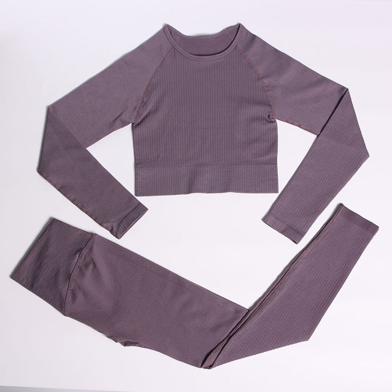Women Gym Clothing Female High Waist Yoga Pants Tracksuit Women Fitness Clothing 2 Piece Set -Shello's Creative Boutique