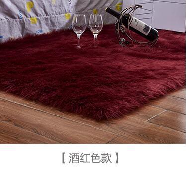 Artificial Wool Carpet Rectangle/Square garnish Faux Mat Seat Pad Plain Skin Fur Plain Fluffy Area Rugs Washable Home Textile - Shello's Creative Boutique