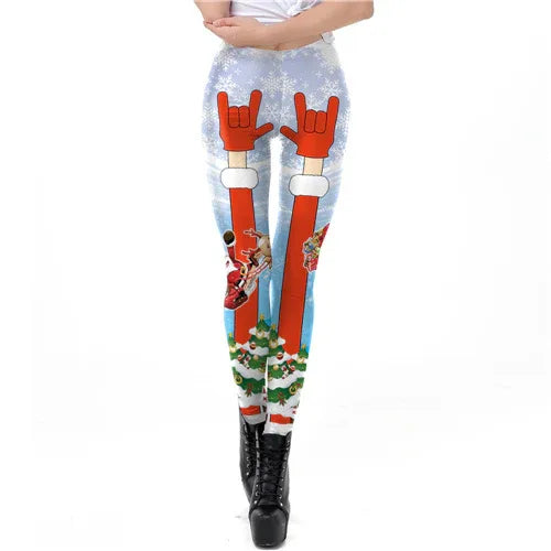 Snowflake Elk Women Leggings - Shello's Creative Boutique