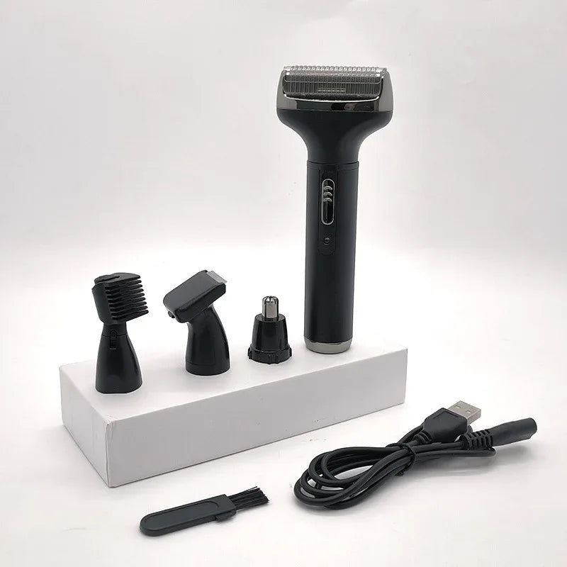 New Men's 4 in 1 Electric Razor Nose Hair Sideburns Knife Trimmer Eyebrow Grooming Set Compound - Shello's Creative Boutique