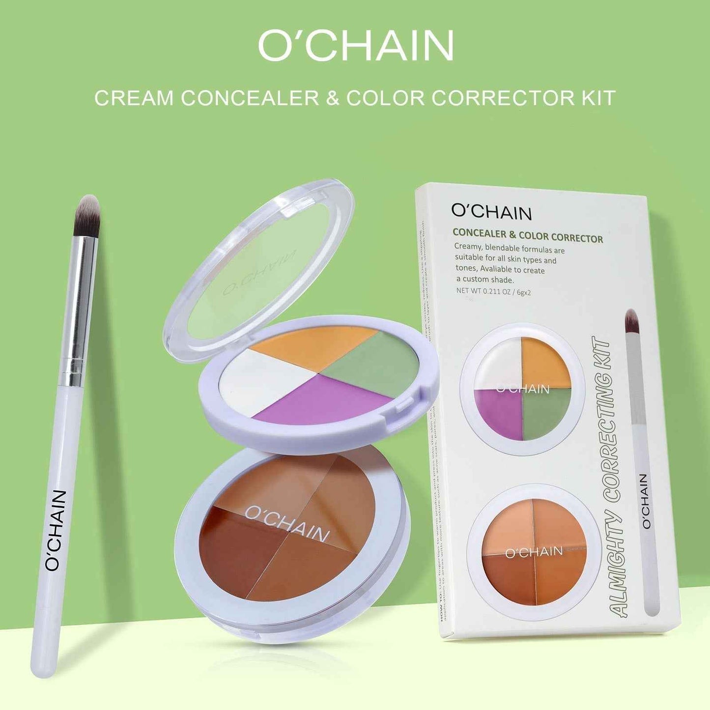 O'CHAIN Four-Color Concealer Set | Cover Spots, Acne & Dark Circles