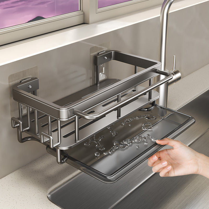 Wipe Rack Kitchen Storage Rack Without Punching Shelves Wall Mounted Spice Rack Home Drainert eprolo