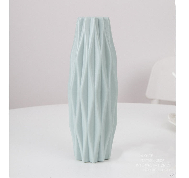 Flower Vase Decoration Home Plastic Vase White Imitation Ceramic Flower Pot Flower Basket Nordic Decoration Vases for Flowers eprolo