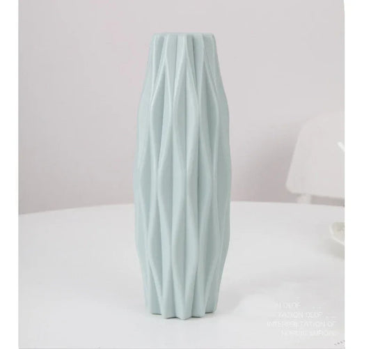 Flower Vase Decoration – White Imitation Ceramic Plastic Vase for Home & Nordic Decor - Shello's Creative Boutique