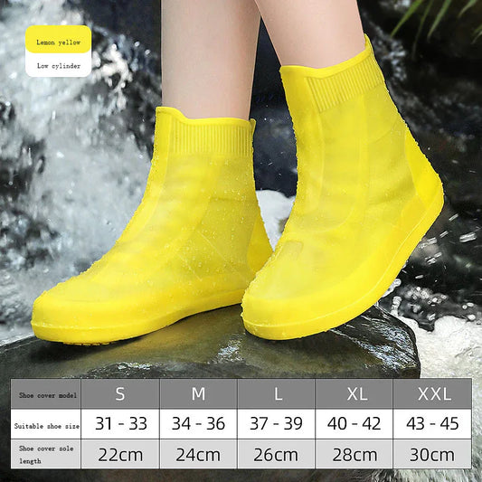 Shoe covers for men's and women's rain shoes, waterproof silicone rain cover shoes, thickened and wear-resistant in rainy days - Shello's Creative Boutique