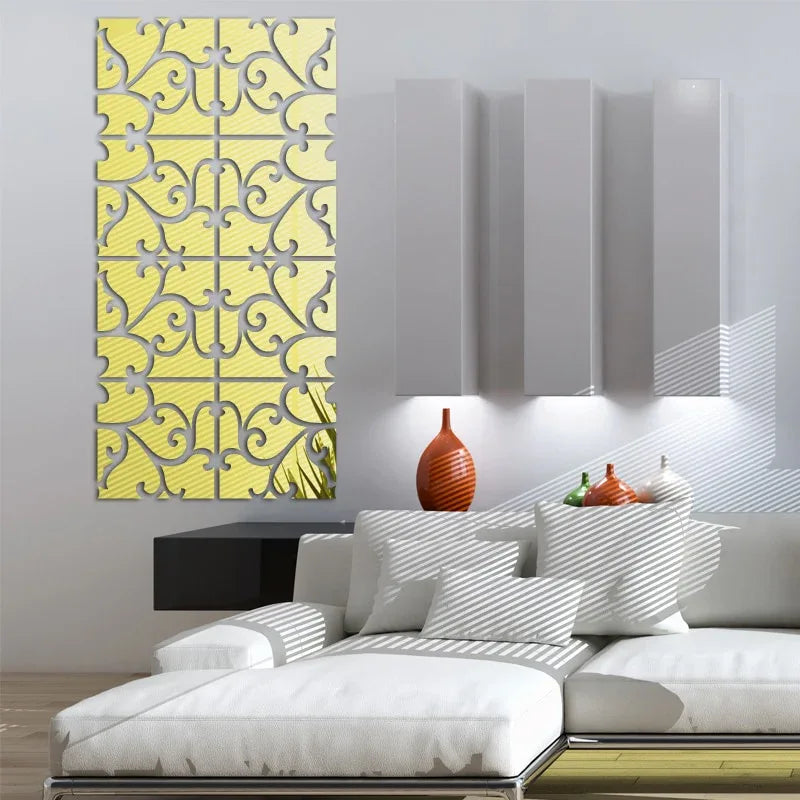 3D Wall Stickers – Modern Acrylic Large Mirror Decorative DIY Wall Art - Shello's Creative Boutique