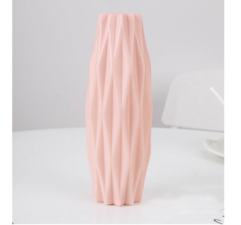 Flower Vase Decoration Home Plastic Vase White Imitation Ceramic Flower Pot Flower Basket Nordic Decoration Vases for Flowers eprolo