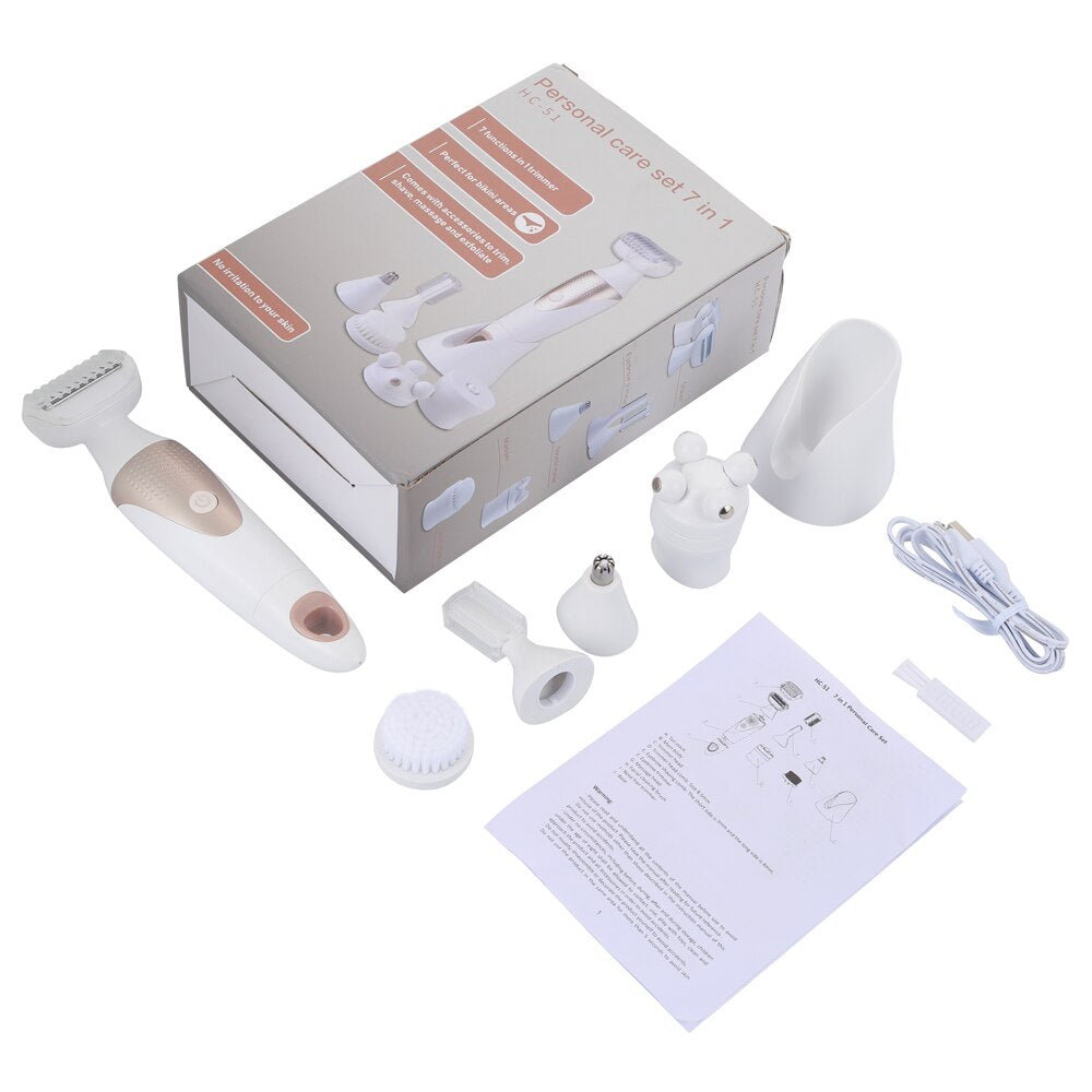 5-in-1 Waterproof Electric Shaver – Ultimate Hair Removal Kit for Women
