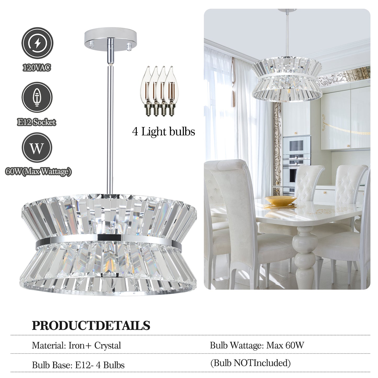Modern Crystal Chandelier for Living-Room Round Cristal Lamp Luxury Home Decor Light Fixture eprolo