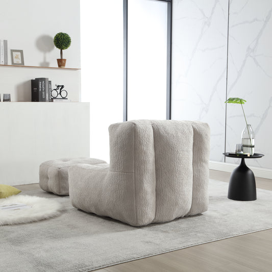 Fluffy bean bag chair Super soft couch chair with memory foam and footstool Indoor modern focus bean bag chair eprolo