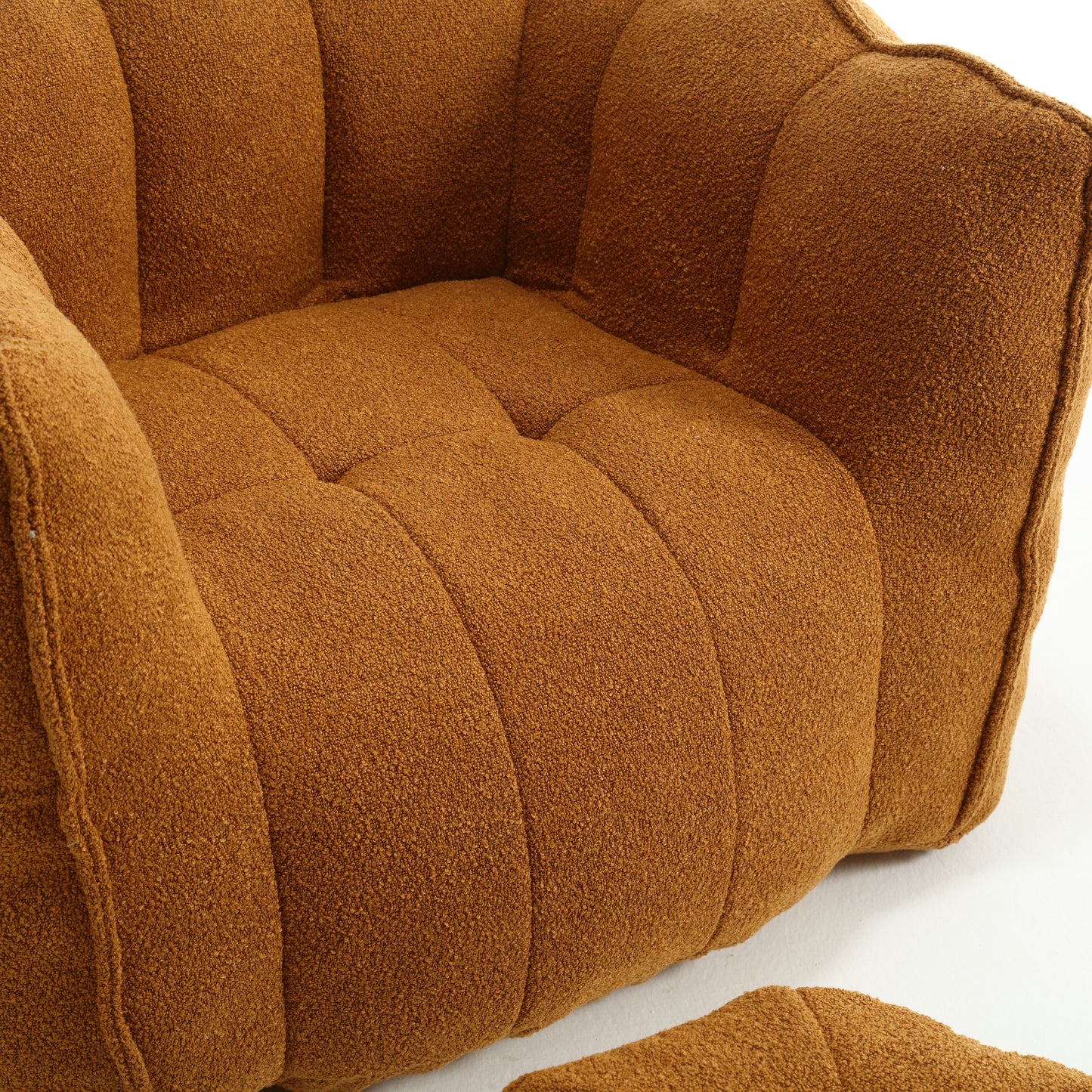 Soft Bean Bag Chair with High Resilient Foam(Chips)for living room and bedroom Comfortable Square Lazy Sofa with Footstool eprolo