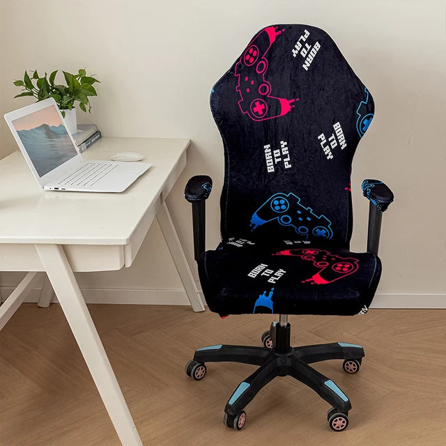 Computer Gaming Chair Cover Fashion Printed Elastic E-Sports Swivel Chair Protect Dust Covers Home Office Armchair Slipcovers eprolo